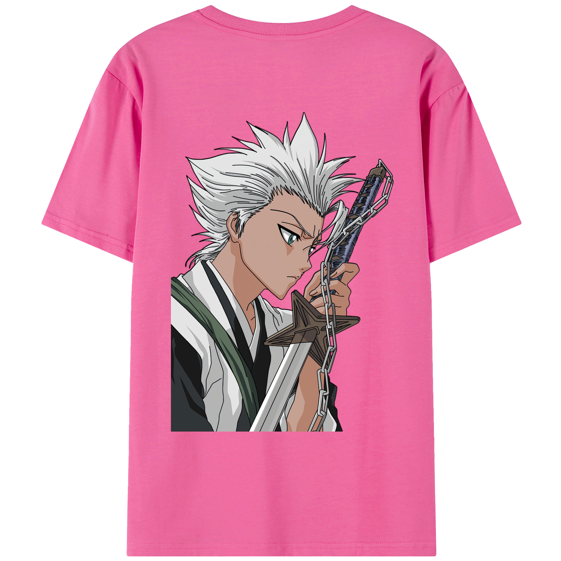 （画像用） ブリーチ 日番谷冬獅郎（ひつがや とうしろう） BLEACH Hitsugaya Toushirou レディース半袖Tシャツ(バックプリント)